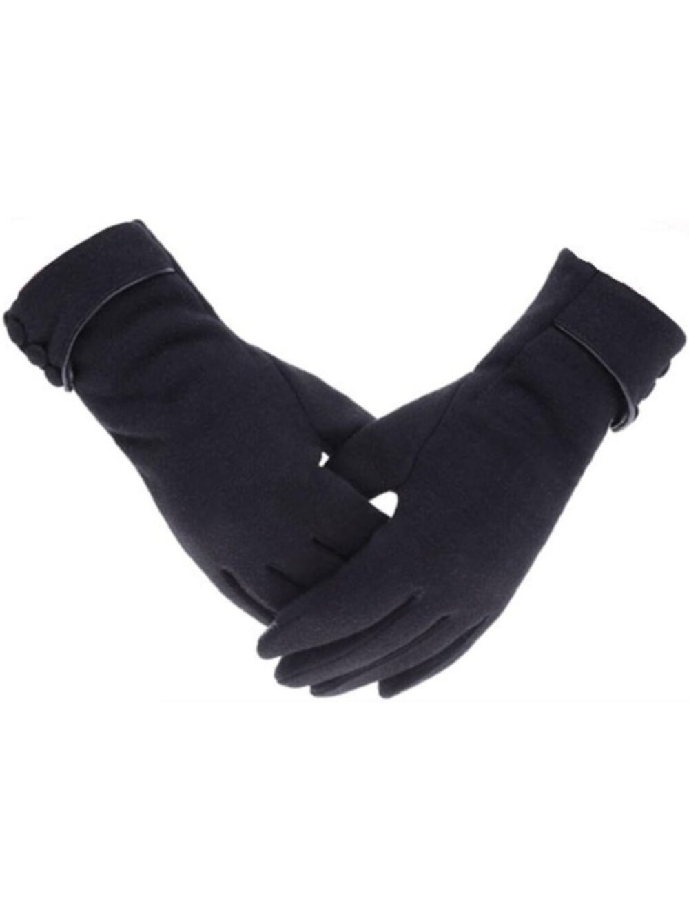 Women's Black Thick lining Touch Screen Fleece Windproof Winter Warm fit Gloves